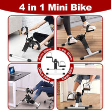 Load image into Gallery viewer, 4-in-1 Mini Exercise Bike, Conveniently Foldable, with LCD Display for Arms and Legs Workout, Adjustable Boost for Home Gym Fitness
