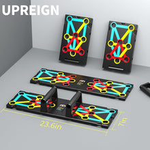 Load image into Gallery viewer, Multi-Functional Push-Up Plate with 4 Color Zones and 16 Holes. Push-up Board with Handle for Muscle Building and Strength Training
