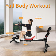 Load image into Gallery viewer, Rowing Machine, 12 Adjustable Resistance, Sliding Seat Cushion with LCD Display, Foldable, Weight Capacity 265lbs, Suitable for Home Use
