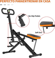 Load image into Gallery viewer, Rower-Ride Exercise Trainer with Adjustable Resistance Bands and LCD Display, Foldable, Weight Capacity 265 LBS, Deep Squat Workout Exercise Equipment
