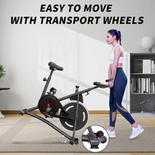 Load image into Gallery viewer, Indoor Cycling Bike for Home Cardio Gym Workouts. Fitness Stationary Bike Machine with 245 lbs Weight Capacity, Digital Display with Pulse, Upgraded Seat
